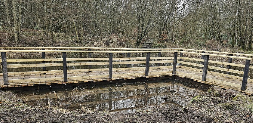 The new walkway looking North
